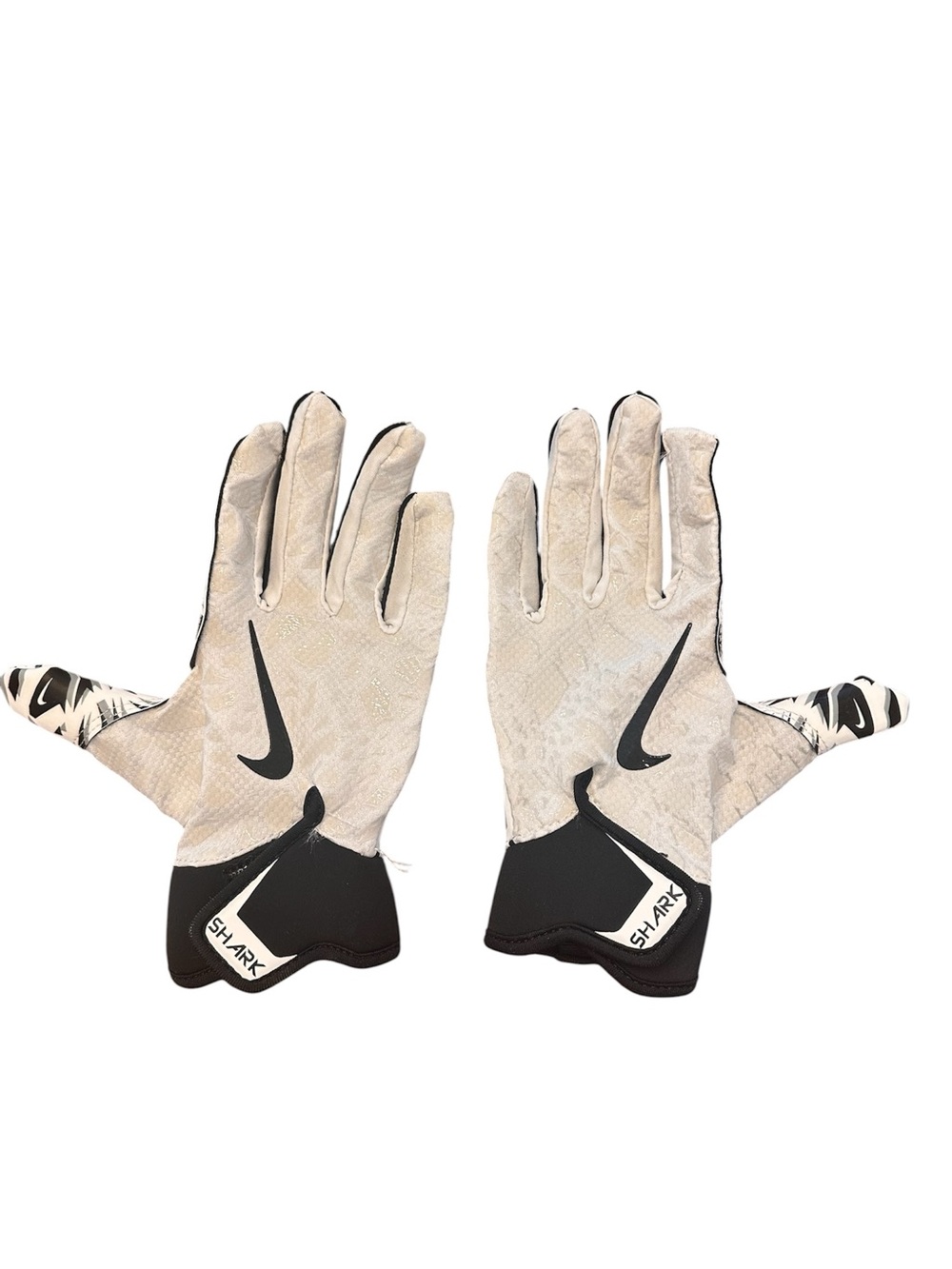 Nike Shark 2.0 youth football gloves sticky Magnigrip palms grip white & black